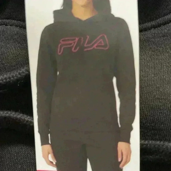Fila, black and pink hoodie sweatshirt NWT - Picture 7 of 8
